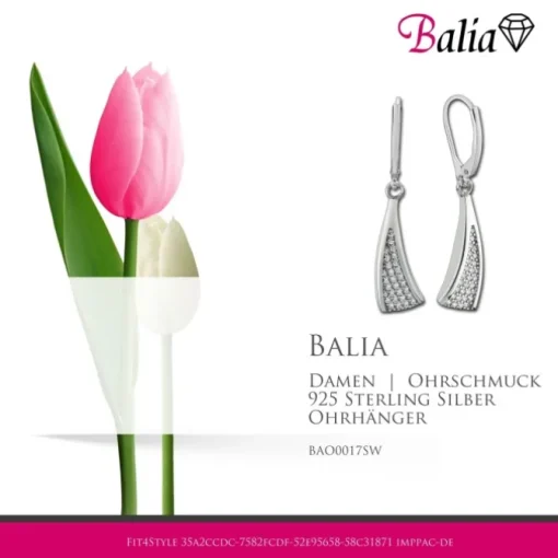 Balia Ohrhänger für Damen glanz Zirkonia aus 925er Silber BAO0017SW