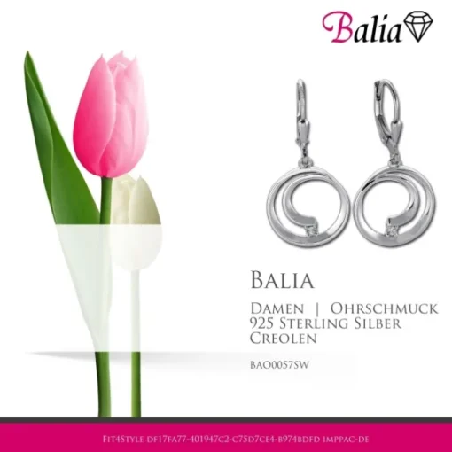Balia Ohrhänger für Damen glanz Zirkonia 925er Silber BAO0057SW