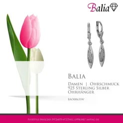 Balia Ohrhänger für Damen glanz Zirkonia 925er Silber BAO0063SW