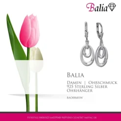 Balia Ohrhänger für Damen glanz Zirkonia 925er Silber BAO0068SW
