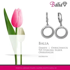 Balia Ohrhänger für Damen glanz Zirkonia 925er Silber BAO0069SW