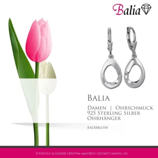 Balia Ohrhänger für Damen glanz Zirkonia 925er Silber BAO0061SW