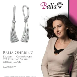 Balia Ohrhänger für Damen glanz Zirkonia aus 925er Silber BAO0017SW