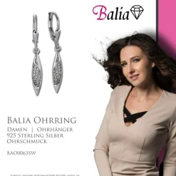 Balia Ohrhänger für Damen glanz Zirkonia 925er Silber BAO0063SW