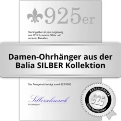 Balia Ohrhänger für Damen glanz matt Zirkonia 925er Silber BAO0034SW