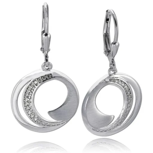 Balia Ohrhänger für Damen matt glanz Zirkonia 925er Silber BAO0054SW