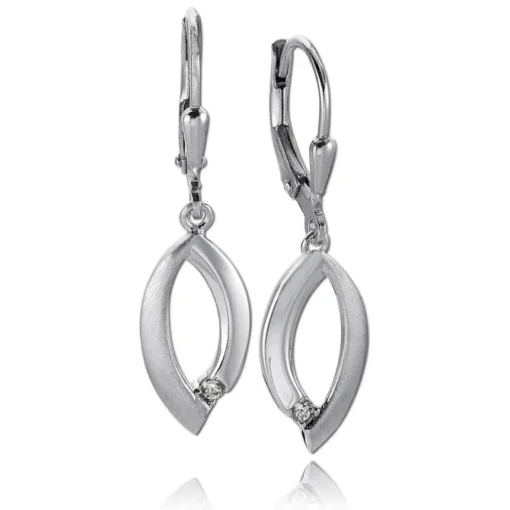 Balia Ohrhänger für Damen matt glanz Zirkonia 925er Silber BAO0058SW