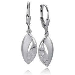 Balia Ohrhänger für Damen matt gehämmert Zirkonia 925er Silber BAO0067SO