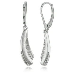 Balia Ohrhänger für Damen matt glanz Zirkonia 925er Silber BAO0031SW