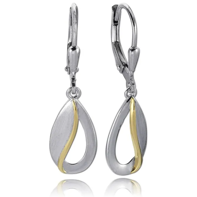 Balia Ohrhänger für Damen matt glanz Zirkonia 925er Silber BAO0065ST