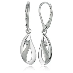 Balia Ohrhänger für Damen matt glanz Zirkonia 925er Silber BAO0032SW