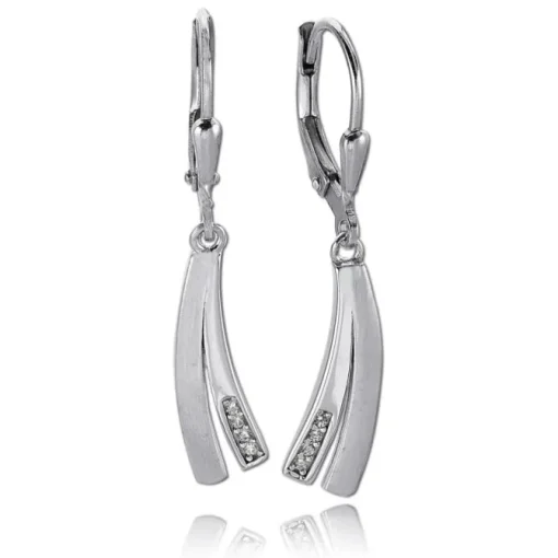 Balia Ohrhänger für Damen matt glanz Zirkonia 925er Silber BAO0050SW