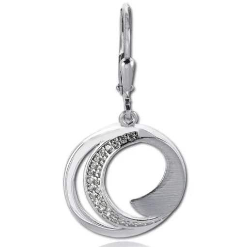 Balia Ohrhänger für Damen matt glanz Zirkonia 925er Silber BAO0054SW