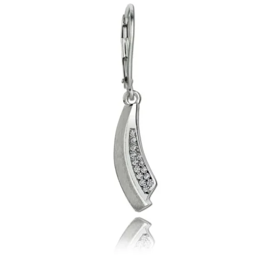 Balia Ohrhänger für Damen matt glanz Zirkonia 925er Silber BAO0031SW