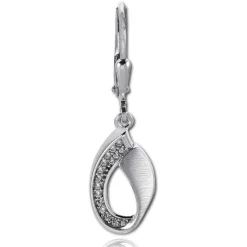 Balia Ohrhänger für Damen matt glanz Zirkonia 925er Silber BAO0051SW