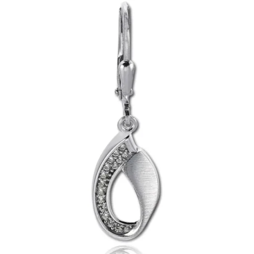 Balia Ohrhänger für Damen matt glanz Zirkonia 925er Silber BAO0051SW