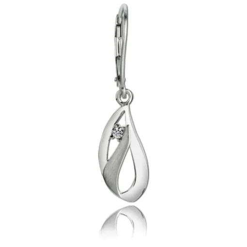 Balia Ohrhänger für Damen matt glanz Zirkonia 925er Silber BAO0032SW