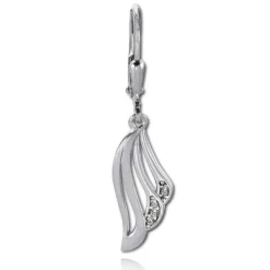 Balia Ohrhänger für Damen matt glanz Zirkonia 925er Silber BAO0052SW