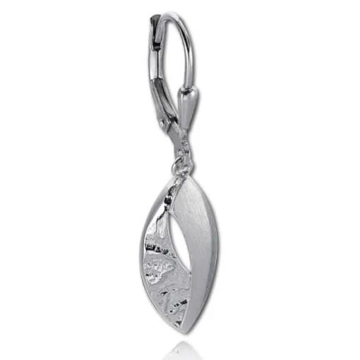 Balia Ohrhänger für Damen matt gehämmert Zirkonia 925er Silber BAO0067SO