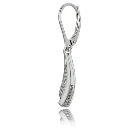 Balia Ohrhänger für Damen matt glanz Zirkonia 925er Silber BAO0031SW
