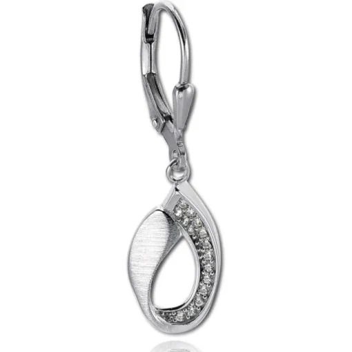 Balia Ohrhänger für Damen matt glanz Zirkonia 925er Silber BAO0051SW