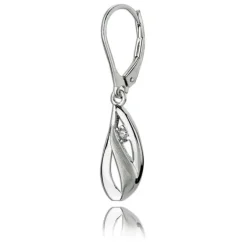 Balia Ohrhänger für Damen matt glanz Zirkonia 925er Silber BAO0032SW