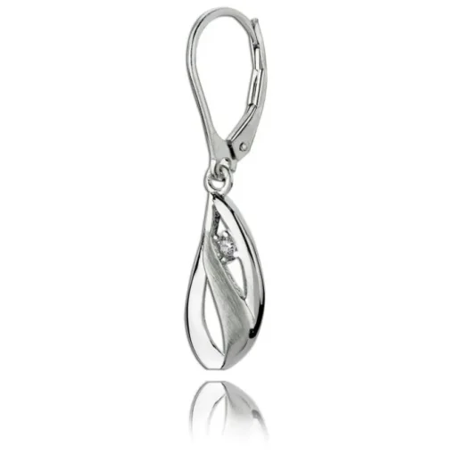 Balia Ohrhänger für Damen matt glanz Zirkonia 925er Silber BAO0032SW
