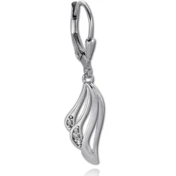 Balia Ohrhänger für Damen matt glanz Zirkonia 925er Silber BAO0052SW