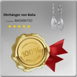 Balia Ohrhänger für Damen matt gehämmert Zirkonia 925er Silber BAO0067SO