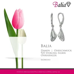 Balia Ohrhänger für Damen matt gehämmert 925er Silber BAO0033SO