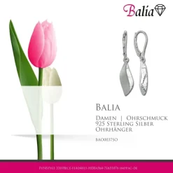 Balia Ohrhänger für Damen matt gehämmert aus 925er Silber BAO0037SO