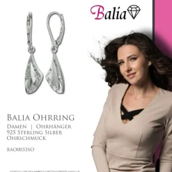 Balia Ohrhänger für Damen matt gehämmert 925er Silber BAO0033SO