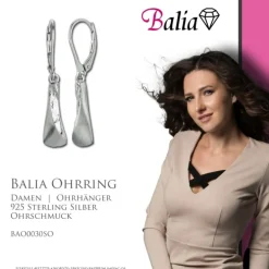 Balia Ohrhänger für Damen matt gehämmert 925er Silber BAO0030SO