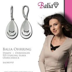 Balia Ohrhänger für Damen matt glanz aus 925 Sterling Silber BAO0039SP