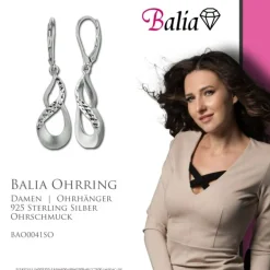 Balia Ohrhänger für Damen matt diamantiert aus 925er Silber BAO0041SO