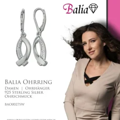 Balia Ohrhänger für Damen matt Zirkonia 925er Silber BAO0027SW
