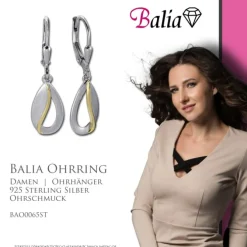 Balia Ohrhänger für Damen matt glanz Zirkonia 925er Silber BAO0065ST