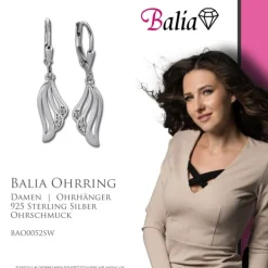 Balia Ohrhänger für Damen matt glanz Zirkonia 925er Silber BAO0052SW