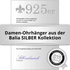 Balia Ohrhänger für Damen matt glanz Zirkonia 925er Silber BAO0065ST