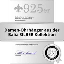Balia Ohrhänger für Damen matt glanz Zirkonia 925er Silber BAO0032SW