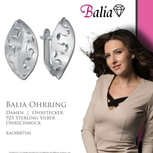 Balia Ohrstecker für Damen diamantiert aus 925er Sterling Silber BAO0087SM