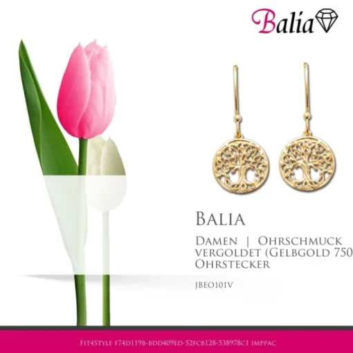 Balia Ohrstecker plain Französischer Haken Balia Ohrstecker JBEO101V