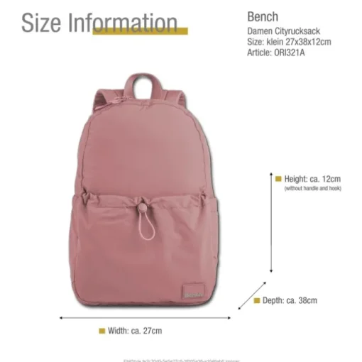 Bench Cityrucksack Nylon washed rosa ORI321A