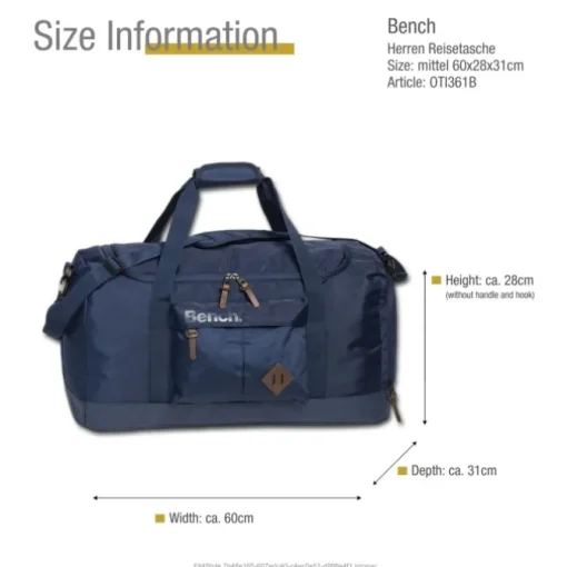 Bench Reisetasche Sporttasche Nylon dunkelblau OTI361B