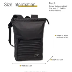 Bench Rucksack PU Kunststoff schwarz ORI316S