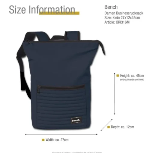 Bench Rucksack PU Kunststoff marineblau ORI316M