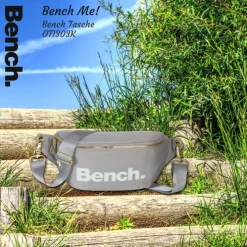 Bench trendige Gürteltasche Nylon Bauchtasche grau Hüfttasche hellgrau OTI303K