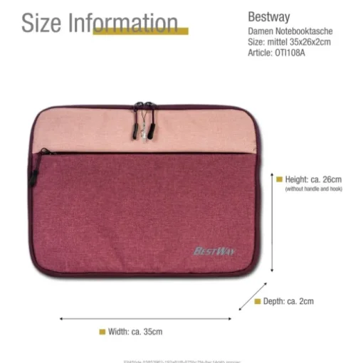 Bestway Laptop-Tasche 13 - 14 Zoll Polyester rosa OTI108A