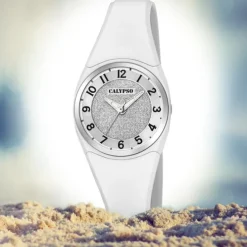 Calypso Damen Armbanduhr Trendy K5752/1 Quarzwerk-Uhr PU weiß UK5752/1