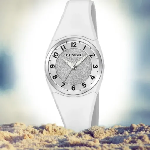 Calypso Damen Armbanduhr Trendy K5752/1 Quarzwerk-Uhr PU weiß UK5752/1